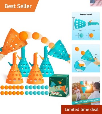 Pop and Catch Ball Game with 24 Balls and 4 Catch Launcher Baskets - Outdoor ...