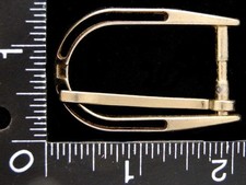 LL26118 NEAT VINTAGE CUT-OUT HOLE DESIGN GOLDTONE BELT BUCKLE