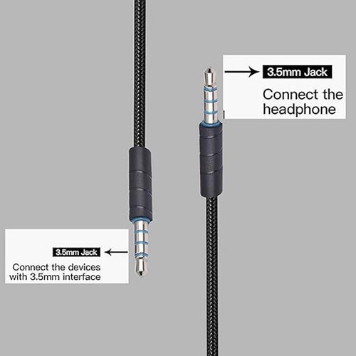 ヘHeadphone Sound Cable 3.5mm Gaming Headset Aux Cord With Inline Mic Mute Vo - Picture 2 of 12