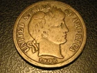 1908-D 90% Silver Barber Dime VG