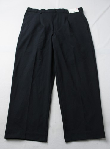 Uniqlo Men's Elastic Waist Stretch Pleated Wide Pants BL1 Black Size XL NWT