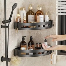 No-Drill Bathroom Shampoo Holder Shelf Adhesive Wall Storage Caddy Rack 1/2/3 PC