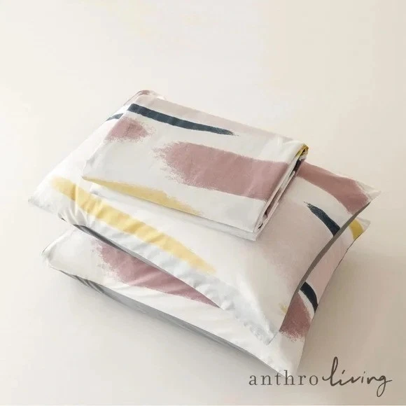 Новый Anthro белый абстрактные цвета богемное хлопок королева король постельного белья пододеяльник и накидка комплект - Изображение 3 из 4