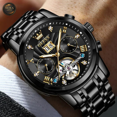 OLEVS Unisex Uhr - Rundes Zifferblatt Sport Elegant Waterproof 9910