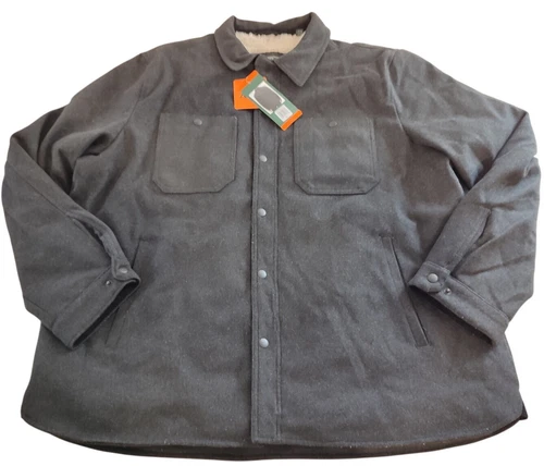 GH Bass & Co Men's Wool Blend Lined Winter Shirt Jacket Pockets Grey XXL / 2XL - product listing photo