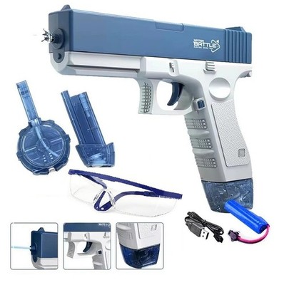 Elektrische Wasserpistole mit hoher Kapazität für Kinder Erwachsene leistungsstarker Wasserblaster + Brille