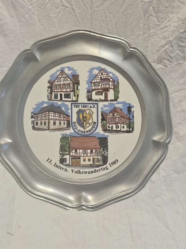 13. INTERN  VOLKSWANDERUNG 1989 TSv 1881 GAU-Odernheim Pewter Plate
