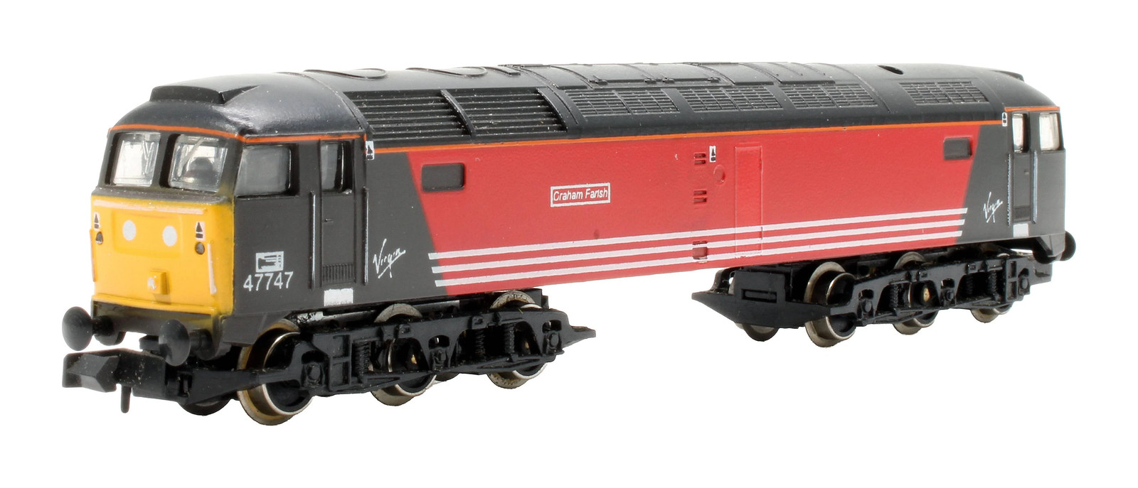 GRAHAM FARISH 'N' 80211 VIRGIN TRAINS CLASS 47 47747 'GRAHAM FARISH' DIESEL LOCO