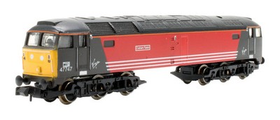 GRAHAM FARISH 'N' 80211 VIRGIN TRAIN CLASS 47 47747 'GRAHAM FARISH' DIESELLOK