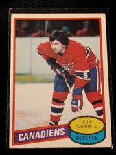 1980-81 Topps Hockey - #201 Guy Lapointe - Montreal Canadians VG-EX Condition 