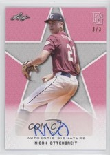 2020 Leaf Perfect Game National Showcase Pink 3/3 Micah Ottenbreit Auto 0c6