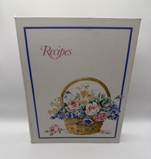 Vintage C.R. Gibson Floral Recipe Organizer Binder 3 Ring Cookbook Blank Recipe