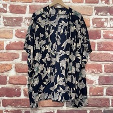 Torrid Kimono Topper Womens 3X 4X Black Multicolor Floral Shrug Duster Top