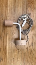 Wall Light Plug-in Wooden With L-shaped Extension Vintage Cable E27