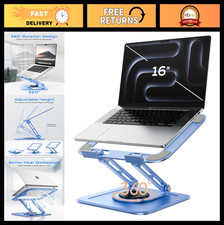 Adjustable Ergonomic Laptop Stand with 360  Rotating Base, Portable Riser for 10