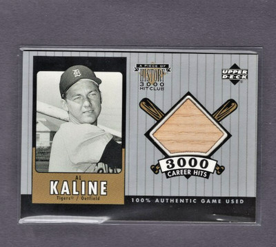 2000 UPPER DECK A PIECE OF HISTORY 3000 CLUB BAT #AK-B AL KALINE TIGERS HOF /400