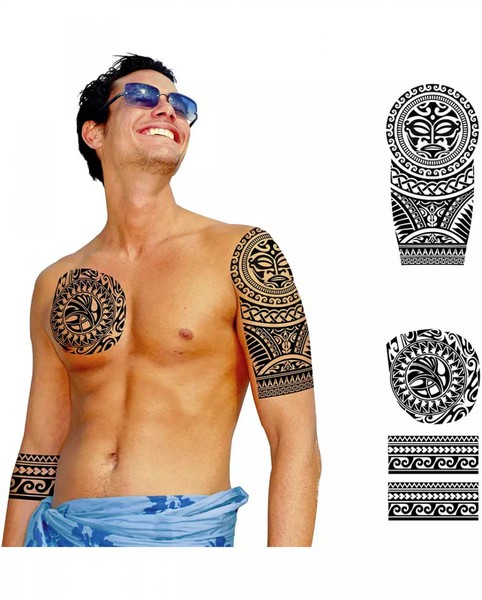TemporäRe Maori Look Tattoos FüR Fasching & Mottopartys-image