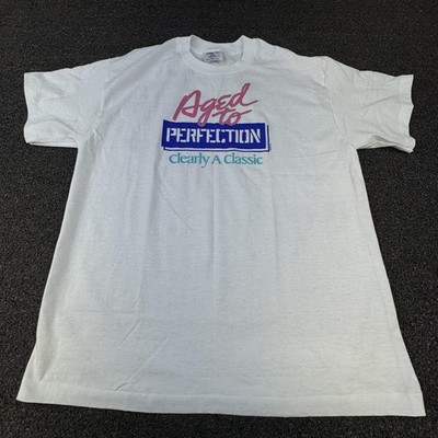 Vintage Tee Jays Shirt Mens XL White Aged To Perfection Funny Graphic 1987 80s
