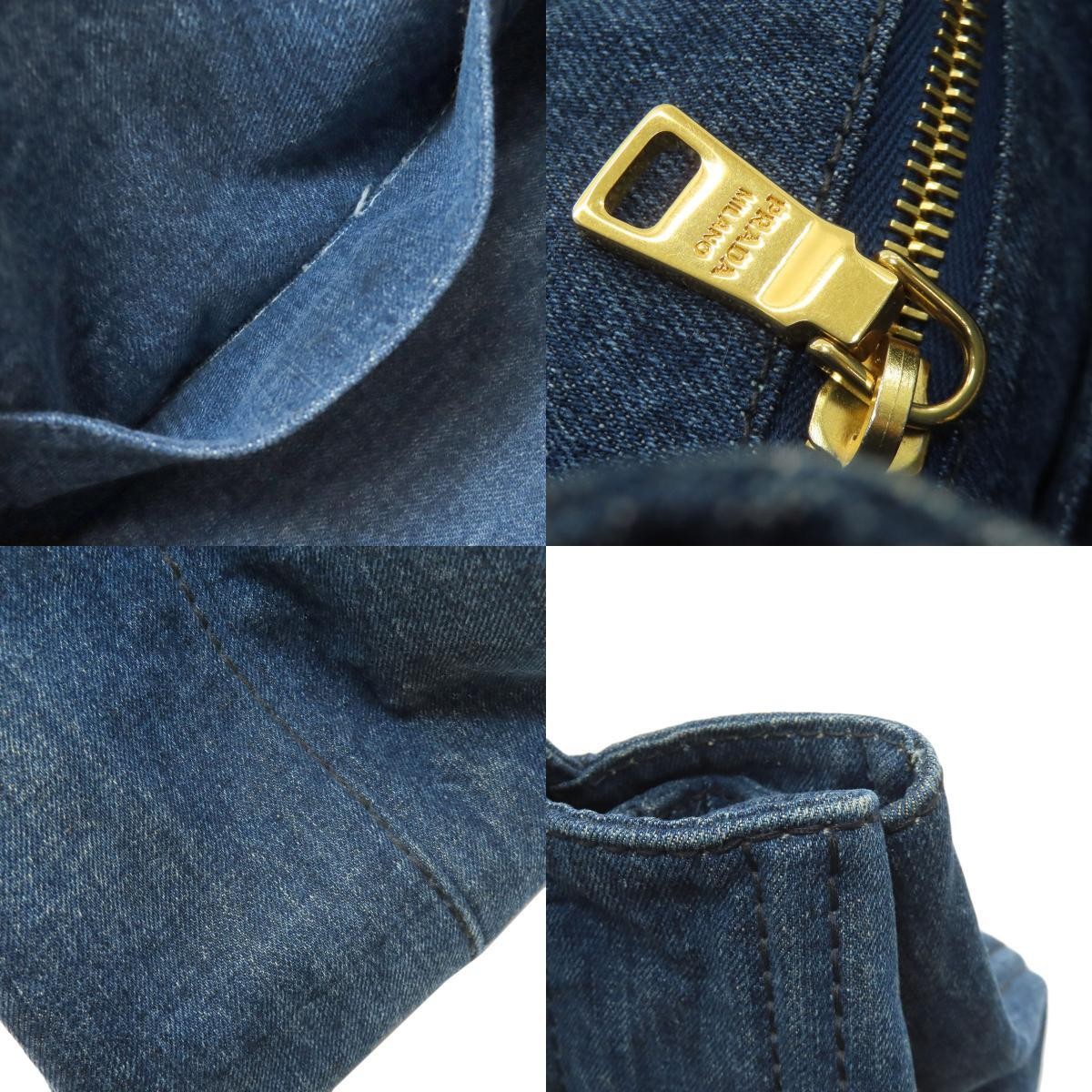 PRADA Canapa Tote Bag Denim Ladies Used from japan thumbnail 7