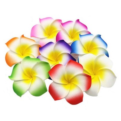 100Pcs Mixed Colors Foam Hawaiian Frangipani Artificial Plumeria Flower Petal...