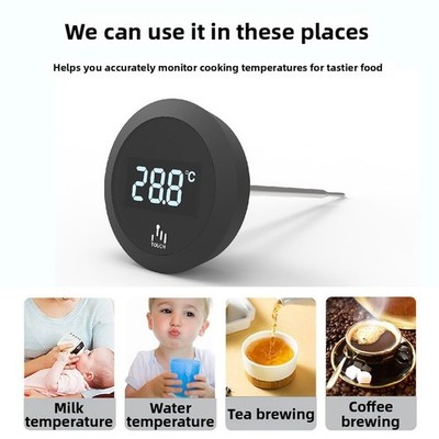 Beleuchtetes LCD-Lebensmittelthermometer mit ABS-Gehäuse für Kaffee Tee Milch