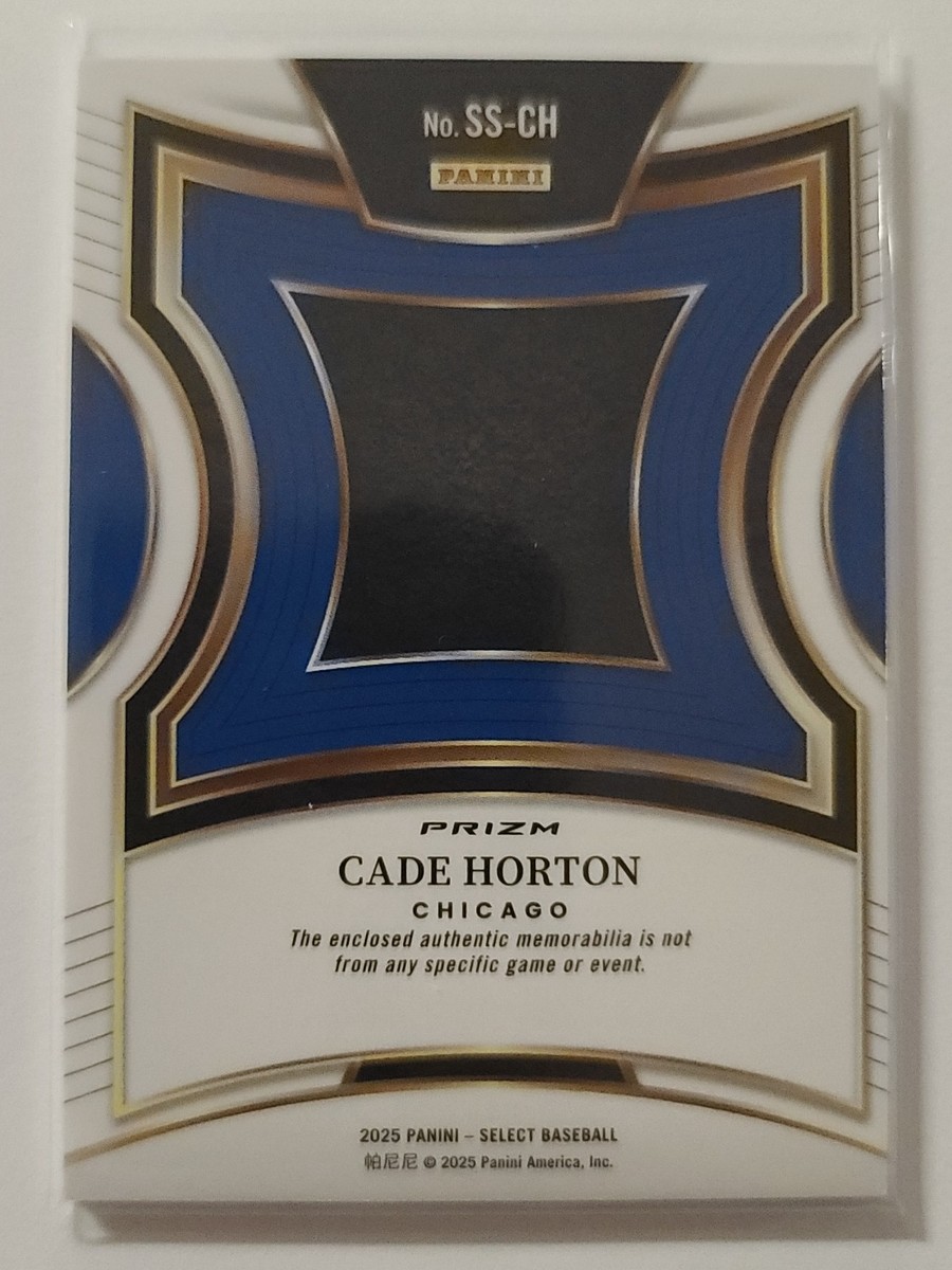 2025 Select Selective Swatches Cade Horton RC #SS-CH Jersey Relic