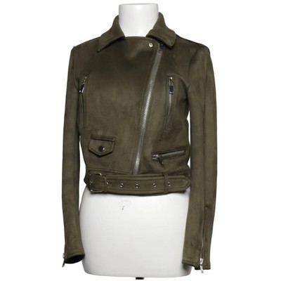 Zara Basic Outerwear, Bikerjacke, Damen, Größe: S, Grün, Elasthan/Polyester #M94