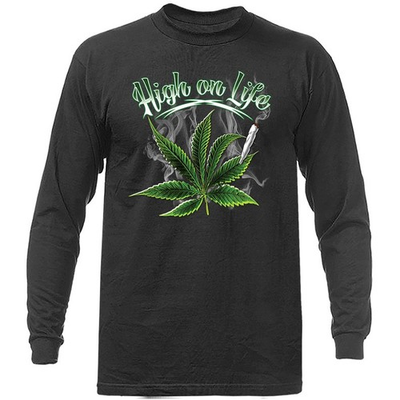 #ad #ad High on Life Marijuana Weed Pot Cannabis Long Sleeve T Shirt $16.99