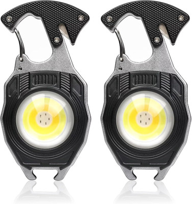 2PC Keychain Flashlight Rechargeable Cob Keychain Work Light 7 Modes 1600Lumen H