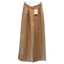 Faithfull The Brand Astrid Trouser Sz S Sahara Tan NEW Wide Leg Pleated Linen