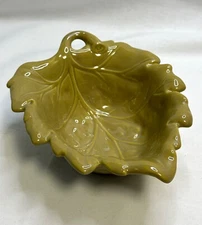 Green Cabbage Leaf Shaped Candy Nut Bowl Dish Leaves & Vines Ambiance Collection