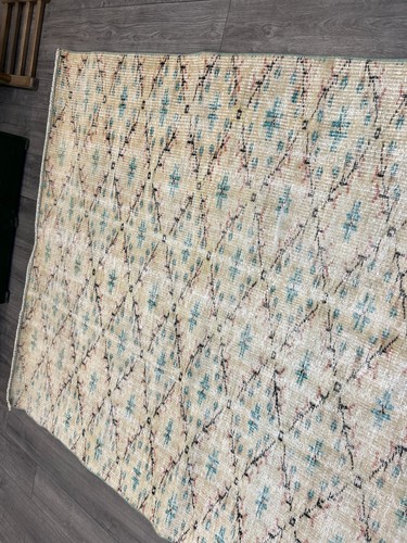 Nursery Large Rug, Vintage Large Rug, Hand Knotted LArge Rug ,5.3 x 8.6 Ft - Picture 7 of 9