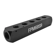 1/2 Inch FPT x 3/8 Inch FPT Aluminum Rectangle Large Manifold 2 Inlet  5 Outlets