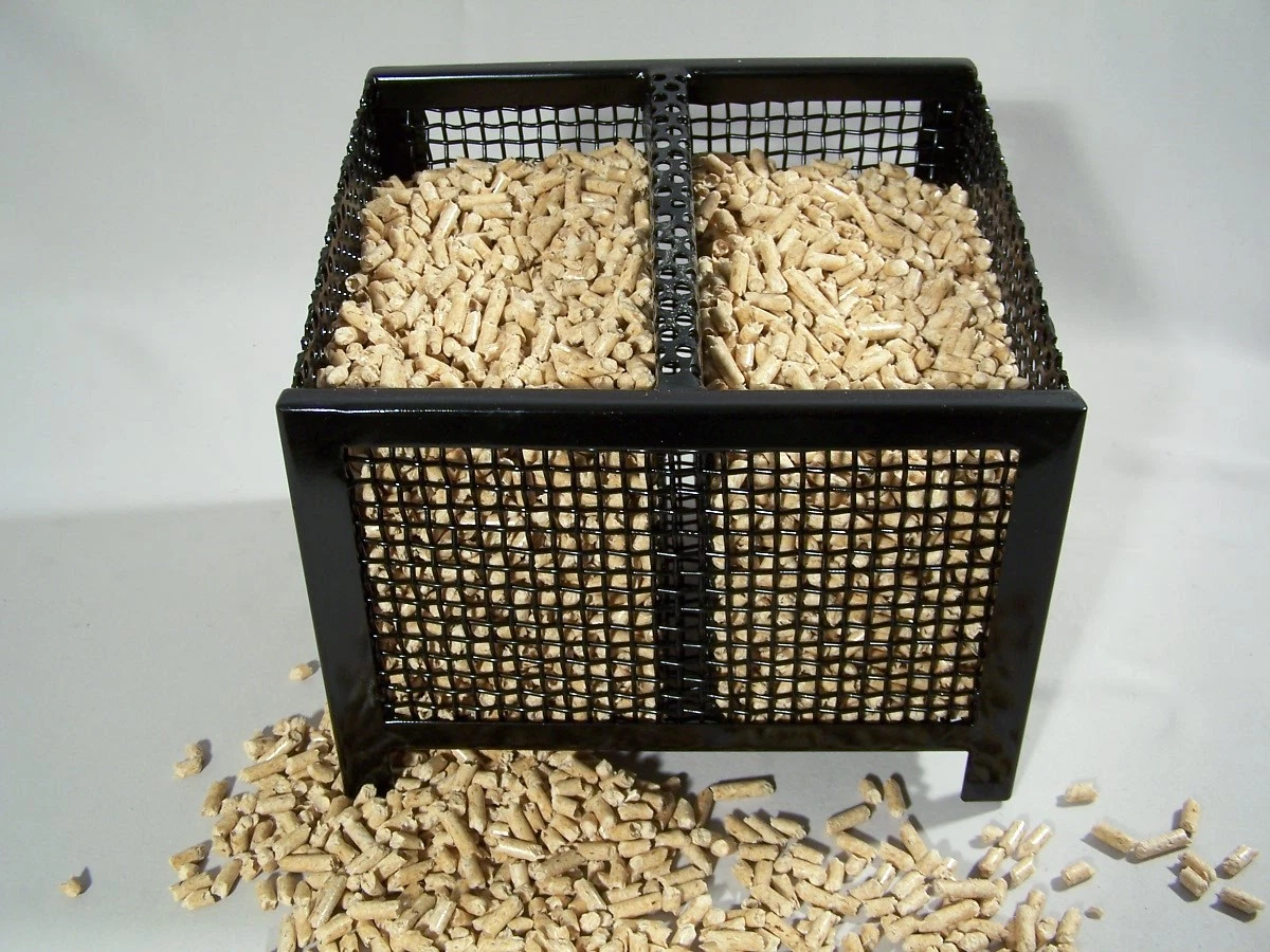 Pelletkorb 24 Cm Mit Schaufel - Schwarz Beschichtet Für Kamin & Ofen