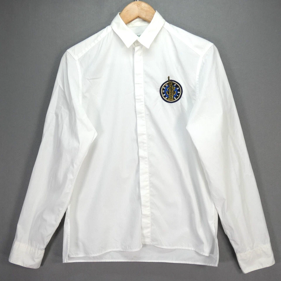 KENZO Paris White Shirt Long Sleeve Top Smart Essential Designer Cotton Size 42