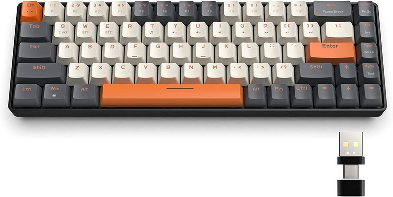 K68 60% Wireless Mechanical Gaming Keyboard Bluetooth Type-C Recevier Hot Swapp