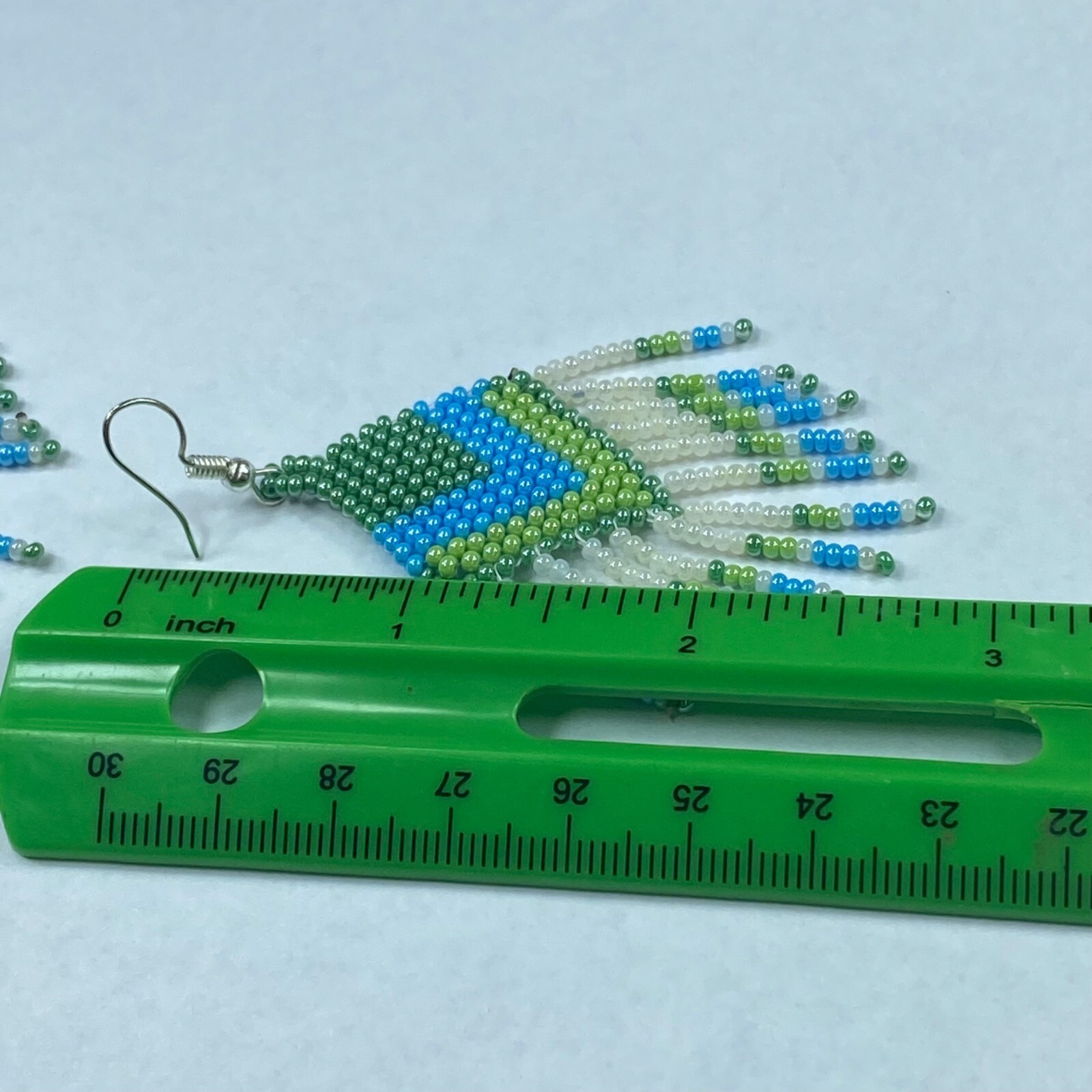 Dangle Drop Beaded Multicolor Earrings Pierced Ho… - image 11