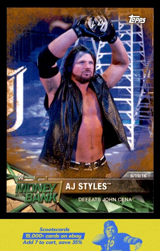 2017 Topps WWE Road To Wrestlemania AJ Styles Bronze card #91