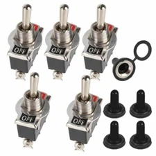 5Pcs Toggle Flick Switch WATERPROOF ON/OFF 12V For Marine&Automotive Dash Light