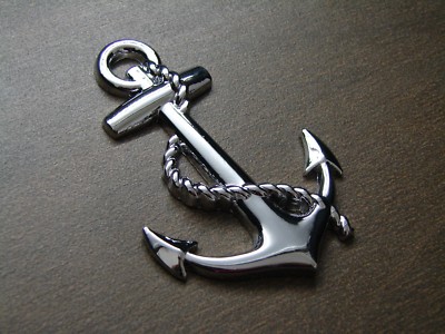 ANCHOR 3D EMBLEM STICKER DECAL FOR SAILORS USN NAVY HEAVY DUTY DIE CAST METAL