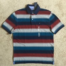 TOMMY HILFIGER Mens Classic Fit Striped Polo Shirt 78C9879 644 S NWT 59.50