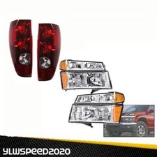 Fits 2004-2012 Chevy Colorado Canyon Chrome Headlights+ Tail Lights Sets 04-12