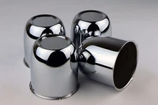 4 Push Through Chrome Center Cap For 3 1/4", 3.25" Trailer rims Center Bore