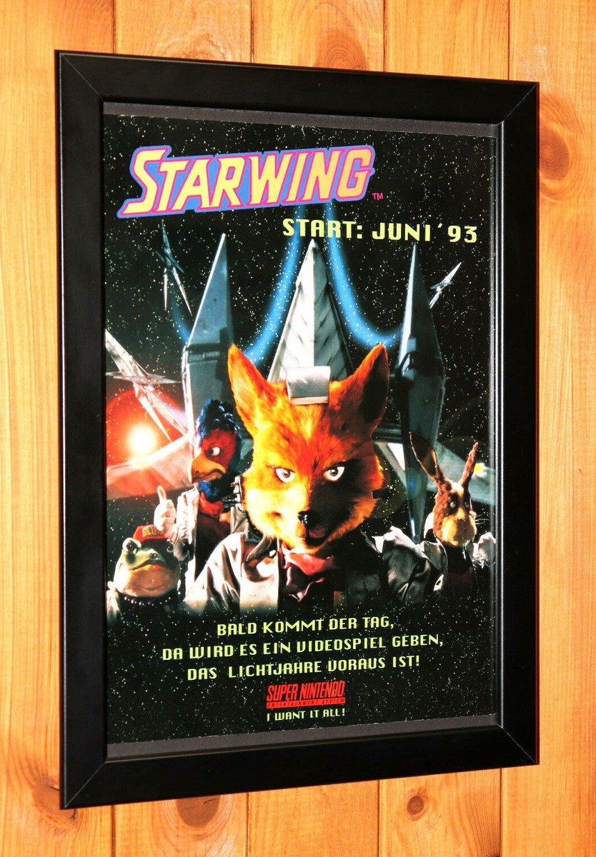 1993 Star Fox aka Starwing SNES Vintage Small Promo Poster