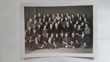 Photo large format 23 school class girls circa 1940s approx 12x16cm