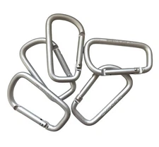 12 pack of 3" Heavy Duty Carabiner Spring Belt Clip Key Chain D Shape Silver