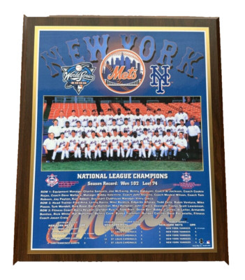 2000 New York Mets National League Champions 14'' X 3'' X 16  Plaque Piazza, Zeile