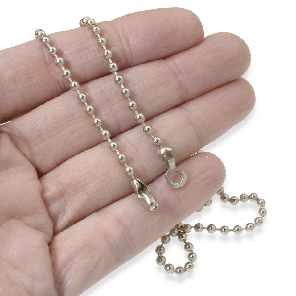 Hágalo usted mismo Juego de tiradores de ventilador de techo con cadena de bola y conectores, paquete de 4 de plata-níquel Foto 2 de 4