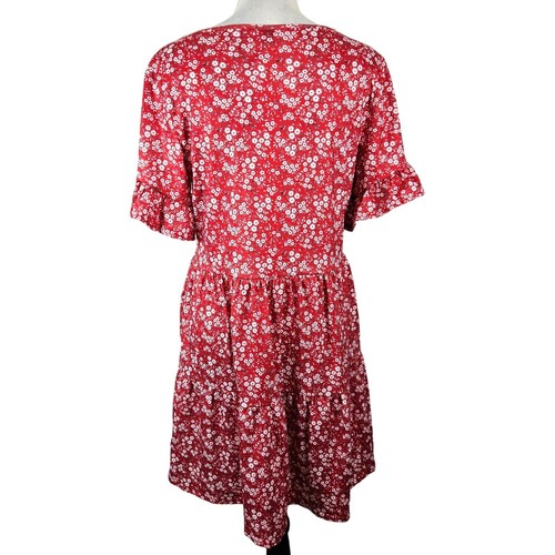 NCLook Womens Floral Dress Size M Ruffle Short Sleeves Pullover Casual Date - Picture 6 of 14