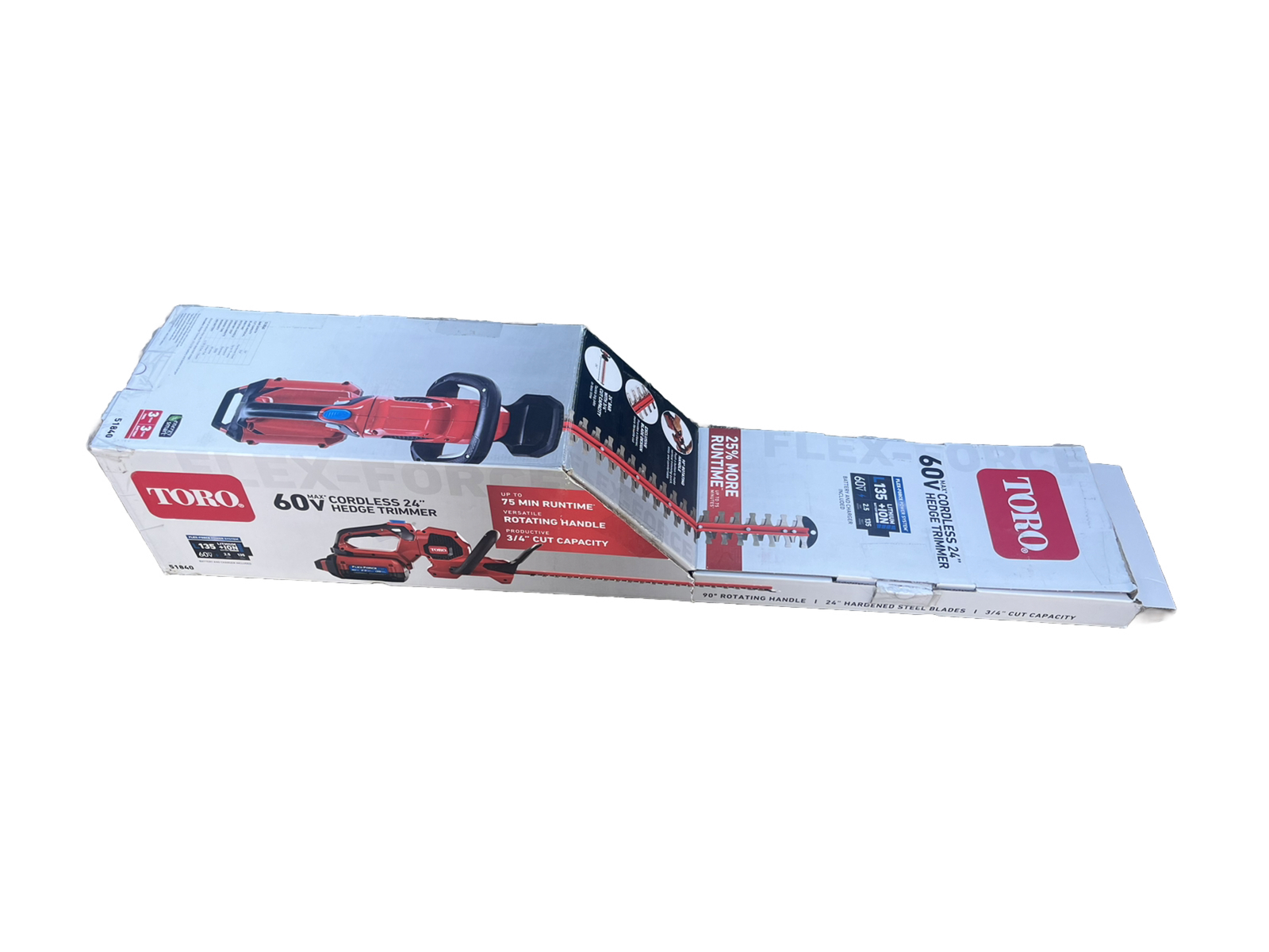 TORO CORDLESS 24" HEDGE TRIMMER FLEX FORCE 60V - TOOL ONLY  No Battery & Charger